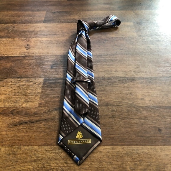 Robert Talbott Best of Class Striped Brown Tie - Picture 3 of 7